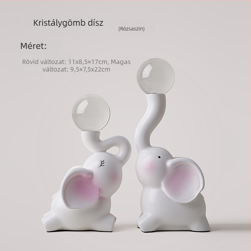 Beihanmei észak-európai elefánt gyantából készült figurája a nappaliba, TV-szekrényhez és előszobába — ajándék új otthonhoz