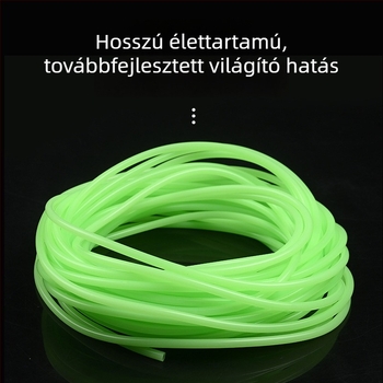 Fénylő cső tengeri horgászathoz – szilikonból készült zöld fluoreszcens cső és horoghurok