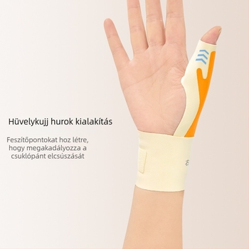 Ultra vékony csuklópánt hüvelykujj fixációval, sportos csuklótámogatás, ficam elleni védelem, kompresszió és fényvisszaverő anyag