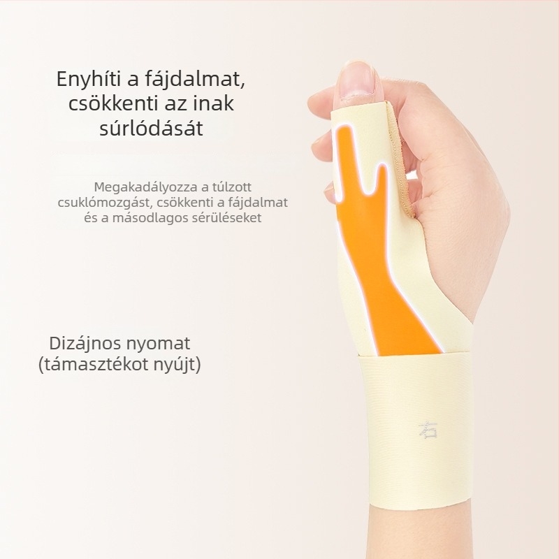 Ultra vékony csuklópánt hüvelykujj fixációval, sportos csuklótámogatás, ficam elleni védelem, kompresszió és fényvisszaverő anyag