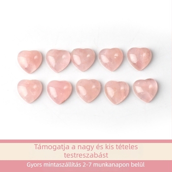 Természetes rózsaszín kristály szív alakú cabochon, szabad kő medálhoz és gyűrűhöz, félkész kristály ékszerkomponens