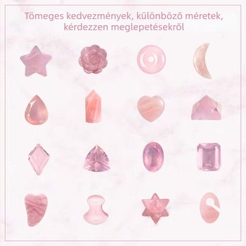 Természetes rózsaszín kristály szív alakú cabochon, szabad kő medálhoz és gyűrűhöz, félkész kristály ékszerkomponens