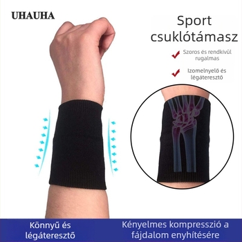 Légáteresztő csuklóvédő sporthoz és edzéshez, rugalmas csuklótámasz kosárlabdához