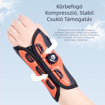 Csuklóvédő állítható elasztikus pánttal és gombos rögzítéssel a csukló támogatásához