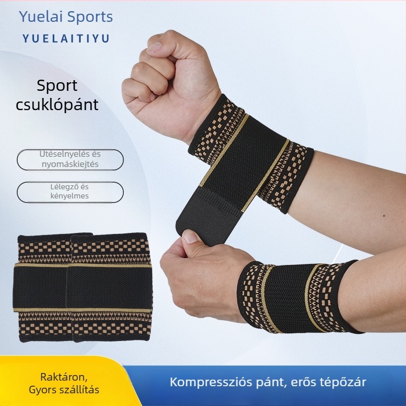 Rézionos csuklópánt nyomásos szíjjal – csukló és tenyér védelme, sportvédő felszerelés