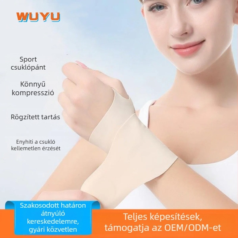Badminton és tenishez készült csuklóvédő – ficam elleni, kompressziós CSUKLÓTÁMASZ a inak stabilizálásával, könnyű női sportvédő