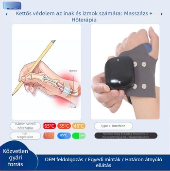 Elektromos melegítő vibrációs csuklómasszírozó mágneses támasztóval, uniszex, sporthoz