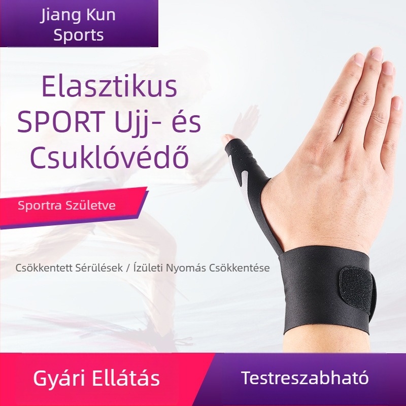 Velcro-os ujjtartó és csuklóvédő sportokhoz, lélegző, elasztikus ízületi védelem