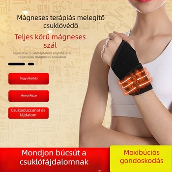 Terapikus melegítő csuklóvédő, ínhüvely védelem, moxibuzáció Artemisiával, meleg tartás és ízületi védelem