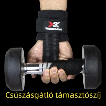 Fitnesz csuklóvédő erősítő pánt csúszásmentes fogással, rudas és kézi edzésekhez, különösen húzódzkodásokhoz