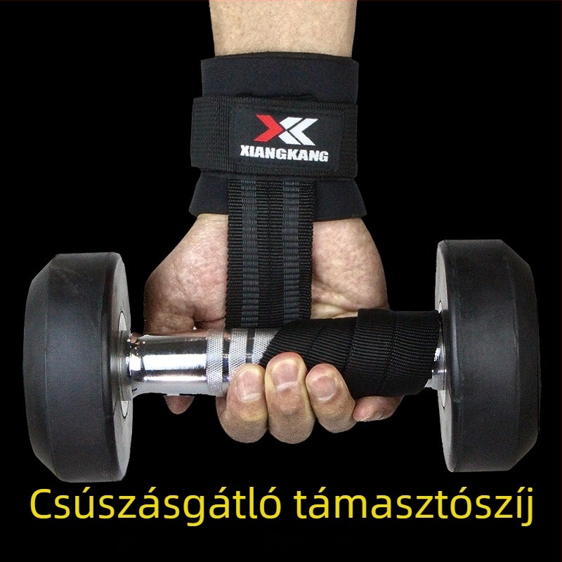 Fitnesz csuklóvédő erősítő pánt csúszásmentes fogással, rudas és kézi edzésekhez, különösen húzódzkodásokhoz
