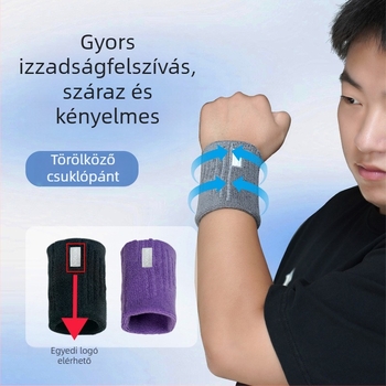 Pamutból készült csuklópánt sportokhoz, izzadságot felszívó