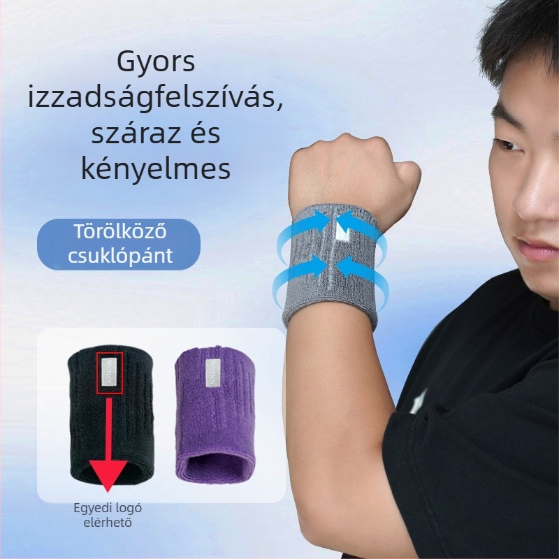Pamutból készült csuklópánt sportokhoz, izzadságot felszívó