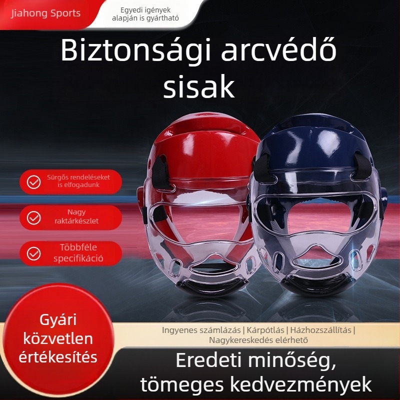 Taekwondo védő sisak átlátszó leválasztható arcvédő maszk