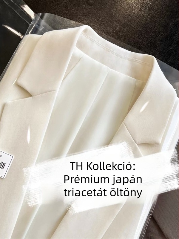 Női triacetát anyagú lazább kosztümkabát, városi stílushoz illő, tavasz 2024, MY1904
