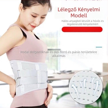 Súlyemeléshez deréktámasz acéllemezzel, légáteresztő, önmelegedő terápiás öv férfiak és nők számára