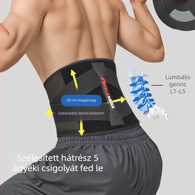 Fitnesz derekát támogató derékpánt, férfi edzőtermi használatra, futáshoz és edzéshez, derék és has kompresszió, sportos deréktámasz