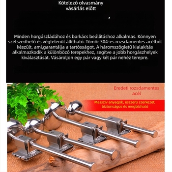 Rozsdamentes acélból készült teleszkópos emelőlábak a horgászládához, leválasztható és hosszabbítható – kiegészítők horgászládákhoz