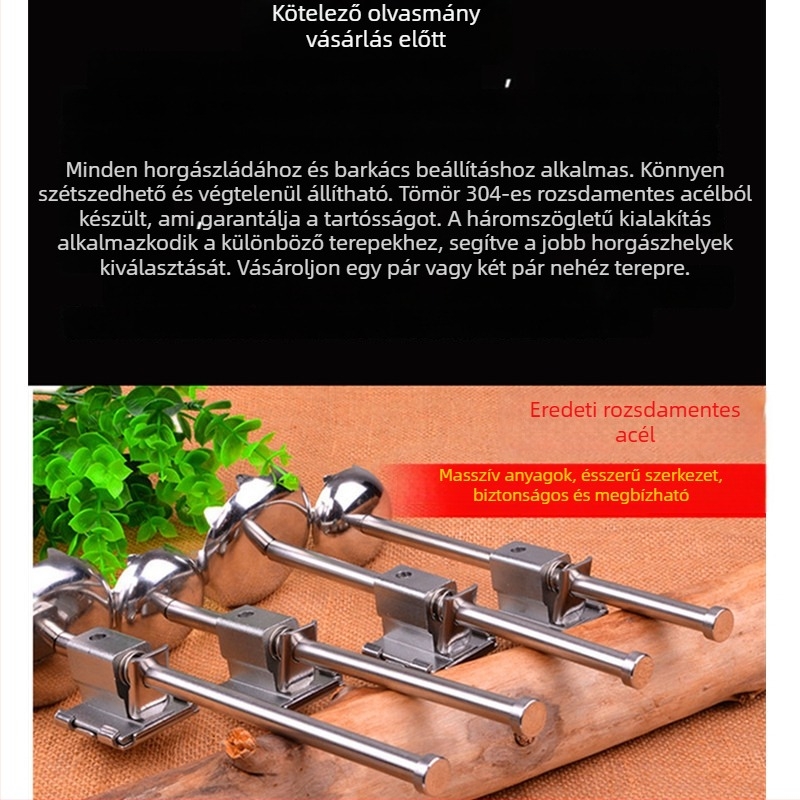 Rozsdamentes acélból készült teleszkópos emelőlábak a horgászládához, leválasztható és hosszabbítható – kiegészítők horgászládákhoz