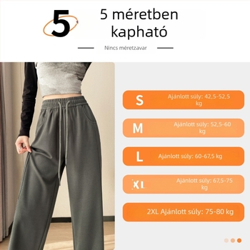 Női magas derekú banánnadrág, tavasz–ősz, széles sziluett, 2024 új modell, hosszabb szabás, kényelmes hétköznapi nadrág