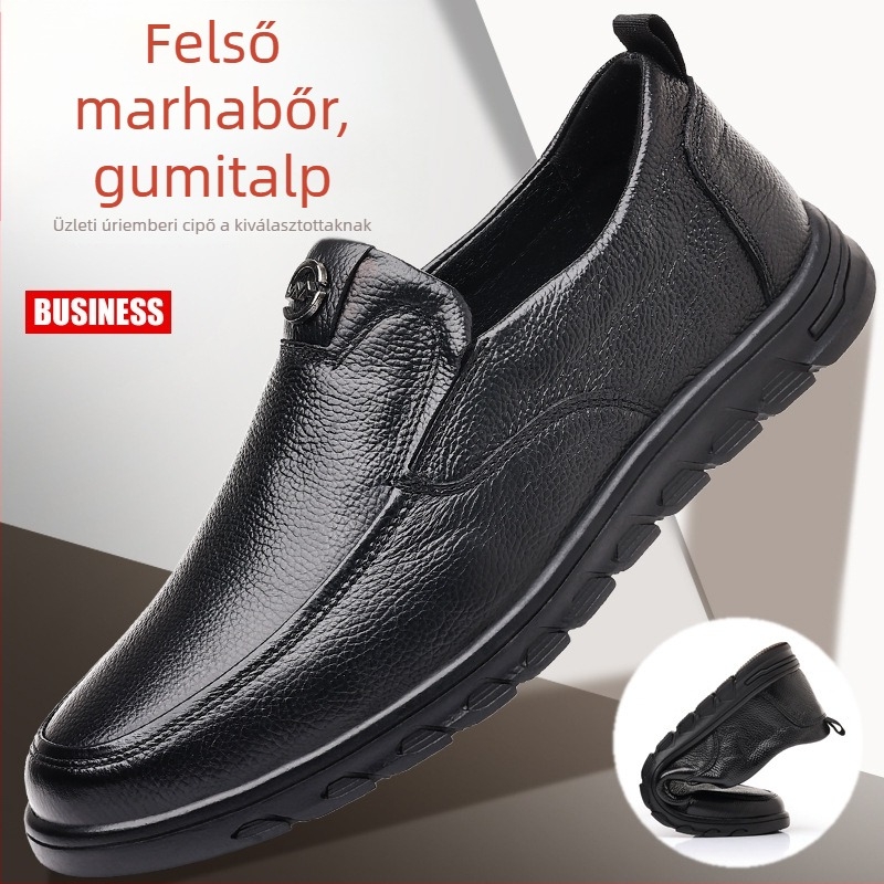 Férfi bőrcipő vezetéshez, 2026 tavasz–ősz, üzleti‑casual stílus, puha talp, kényelmes