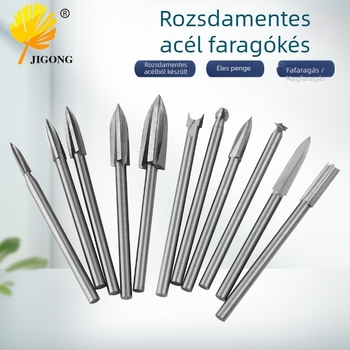 Háromélű famegmunkáló maró, diófa mini faragó kés, famegmunkáló faragó készlet, gyökérfaragó kés