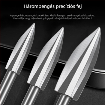 Háromélű famegmunkáló maró, diófa mini faragó kés, famegmunkáló faragó készlet, gyökérfaragó kés