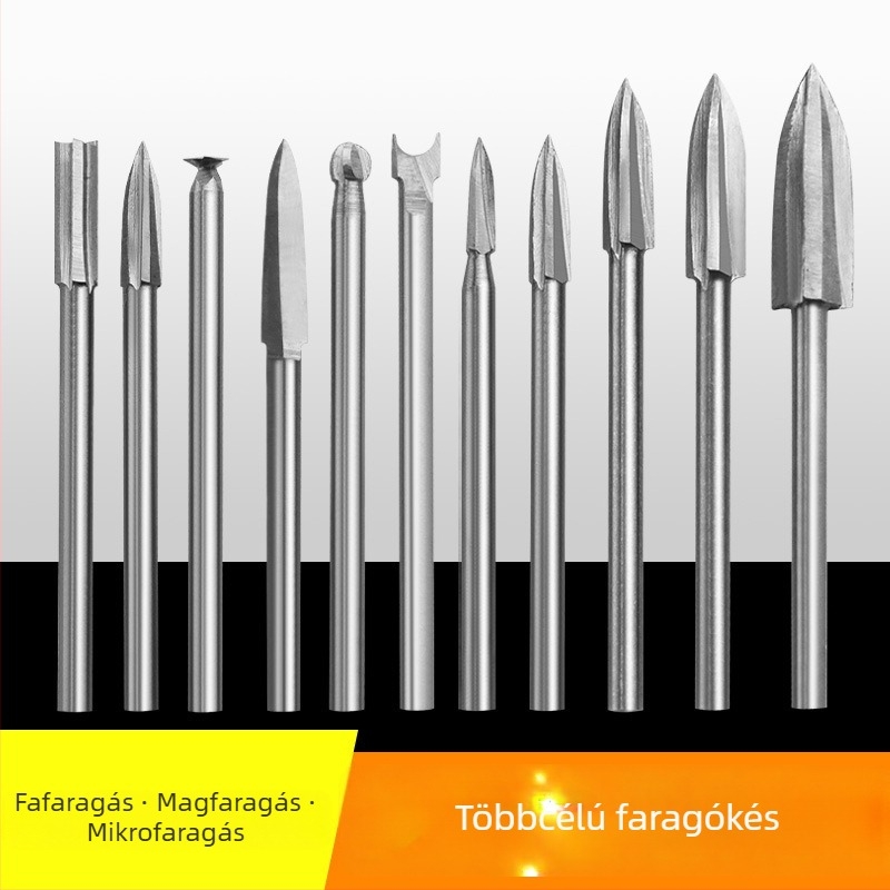 Háromélű famegmunkáló maró, diófa mini faragó kés, famegmunkáló faragó készlet, gyökérfaragó kés