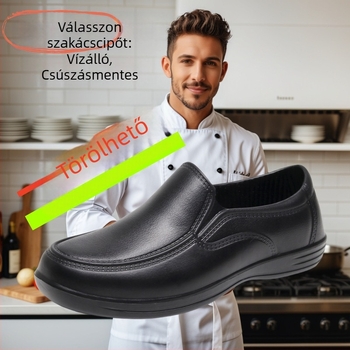 Uniszex szakács cipő, csúszásmentes, vízálló, olajálló, konyhai felhasználásra, hotelszállodákhoz, menzák és éttermek számára