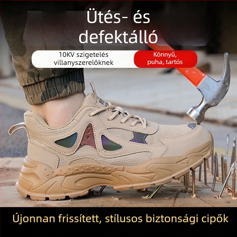 Könnyű védőmunkacipő ütés- és perforáció elleni védelemmel, 10 kV szigeteléssel, gyári közvetlen értékesítés