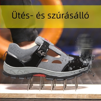 Férfi munkavédelmi cipő acélorrú, szuede felsőrész, lélegző, könnyű, ütés- és perforáció-álló