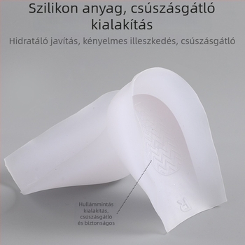 Levehető, átlátszó magasságot növelő talpbetét papucsokhoz, sarokpad és félpad, biomimetikus kombináció