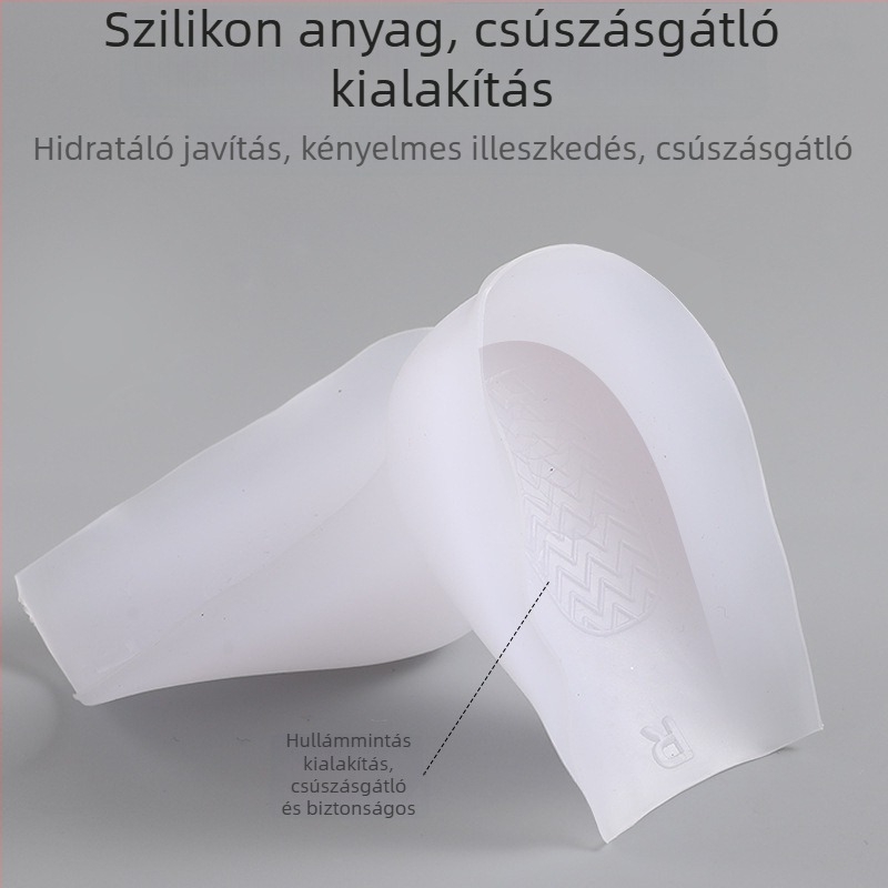 Levehető, átlátszó magasságot növelő talpbetét papucsokhoz, sarokpad és félpad, biomimetikus kombináció