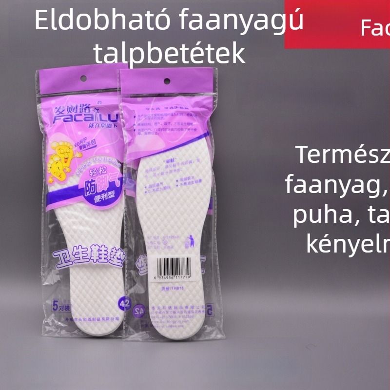 Egyszer használatos vékony talpbetét, nedvszívó, légáteresztő, szagtalanító, uniszex, kivágható