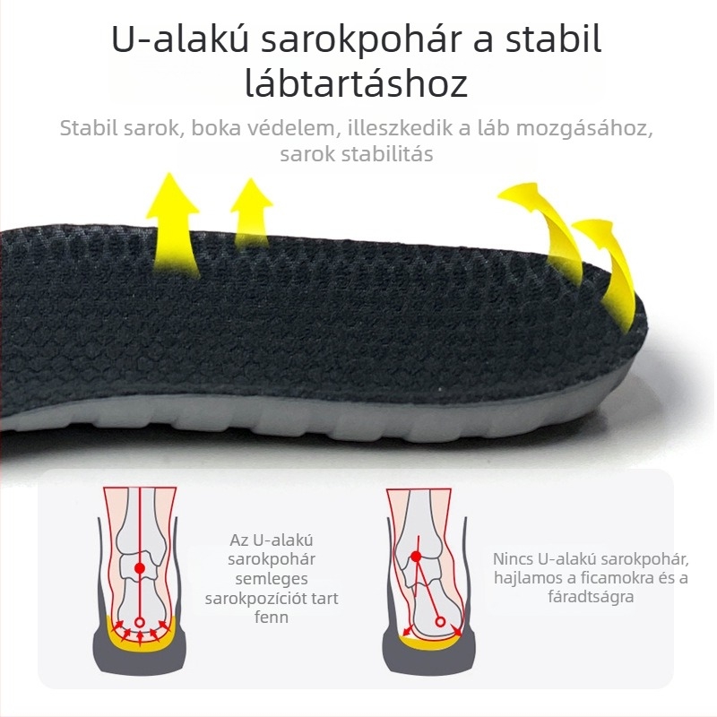 Sportcipő talpbetét férfiak és nők számára, lélegző memóriahab, izzadságot felszívó, dezodoráló, megvastagodott, nagy rugalmasságú és ütéscsillapító.