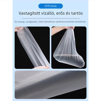 Egyszer használatos cipővédők esőnapokra, vízálló, csúszásmentes, átlátszó műanyagból, vastított, kopásálló, magas szárú