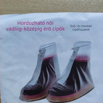 Szilikonból készült vízálló cipővédők esőre és hóra, vastag műanyag talppal, koreai stílusú, férfiaknak