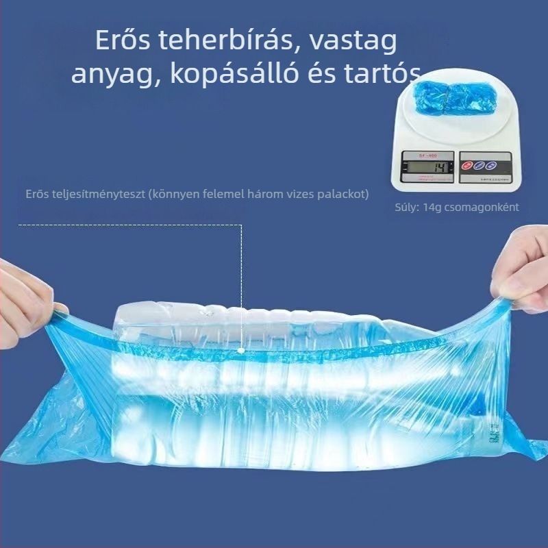 Extra vastag egyszer használatos cipővédő műanyagból, beltéri használatra, porvédő, csúszásmentes, kopásálló, vízálló, esős napokra, CPE lábvédő