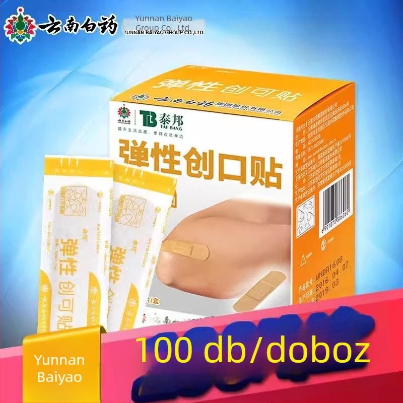 Yunnan Baiyao Taibang rugalmas sebtapaszok, 100 db, könnyű és lélegző, láb dörzsölése elleni védelem