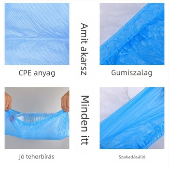 Extra vastag CPE cipővédő, egyszer használatos, kopásálló talppal, vízálló, beltéri porvédő, csúszásmentes, műanyag lábvédők férfiaknak és nőknek