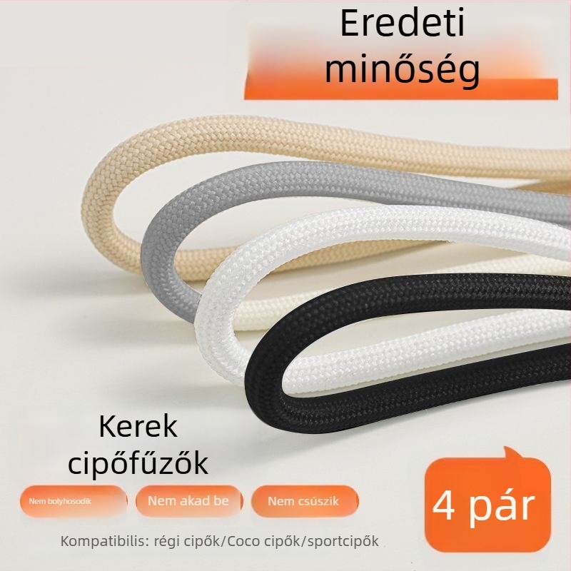 Dog Brother fehér kerek cipőfűzők, uniszex, 120 cm, csizmákhoz