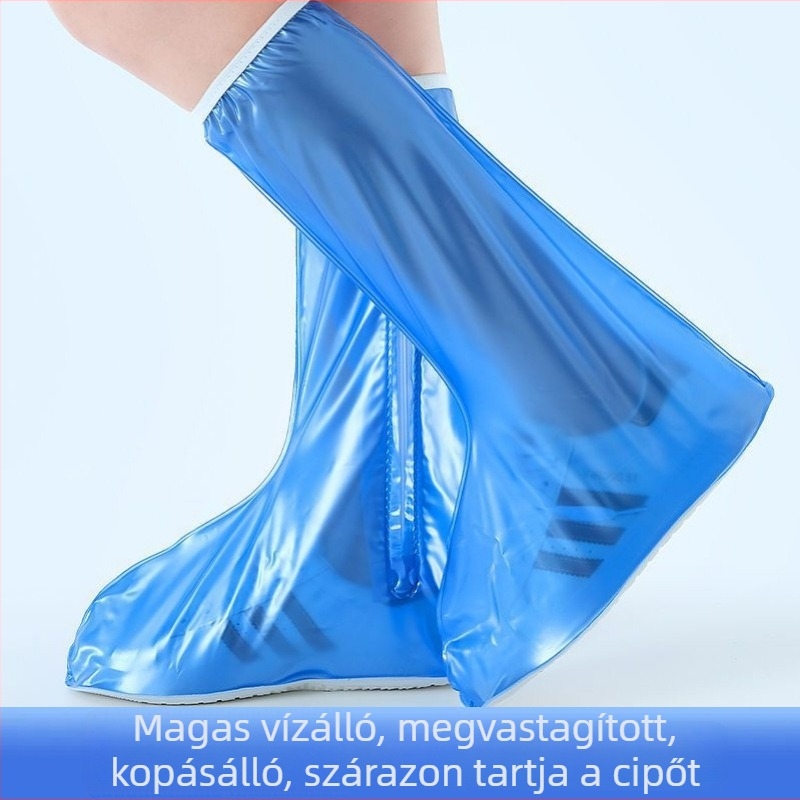 Hosszú, magasított PVC esőcsizma védő, vízálló, csúszásmentes, kopásálló, kültéri, uniszex