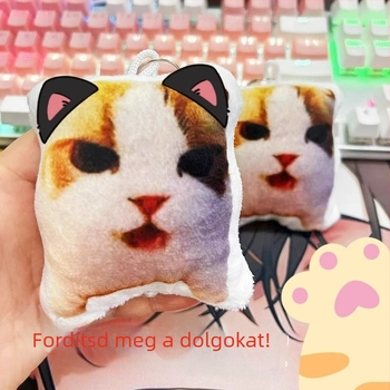 Németül beszélő plüss macska kulcstartó