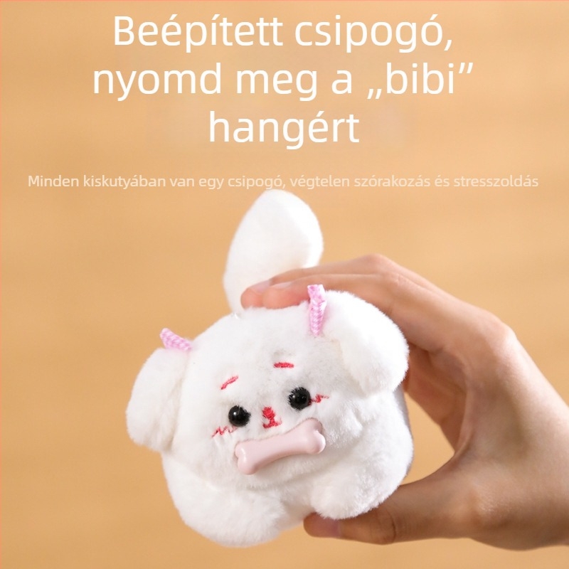 Cuki Shiba Inu plüssfigura, farkát mozgatja és húzókötéllel működő játék