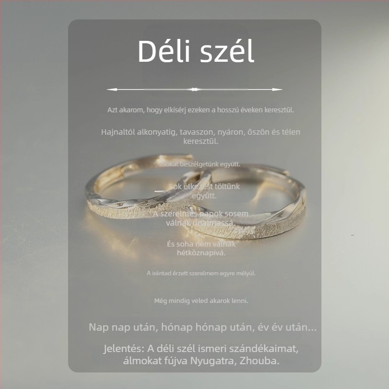 Mobius alakú 925 ezüst párgyűrű – uniszex, szerelem jelképe