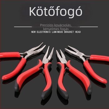 Horgász damil-kötő és horogfogó csipesz, hegyes és lapos végződéssel