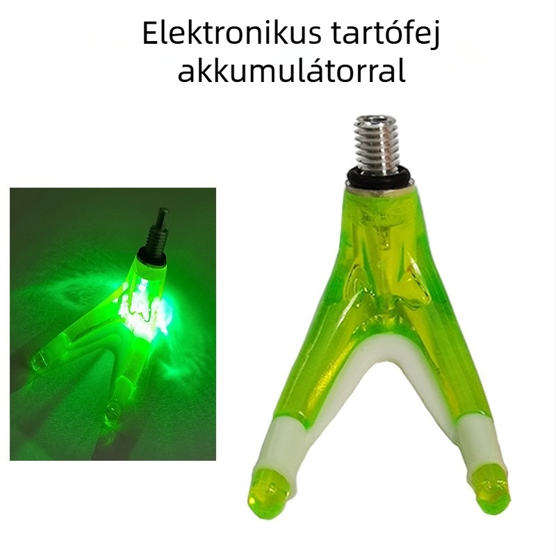 Y-alakú tartófej horgászati felszereléshez, fénylő és elektronikus szarv