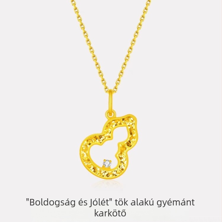 Női ékszerszett fagyott jég textúrával, tök alakú medállal és gyémánt akcentusú karkötővel