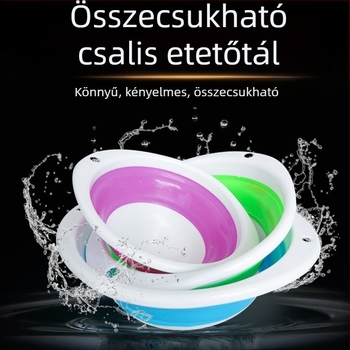 Összecsukható szilikon etető- és keverőtál, hordozható teleszkópos halászati mosómedence, nagy, közepes és kicsi méretekben.