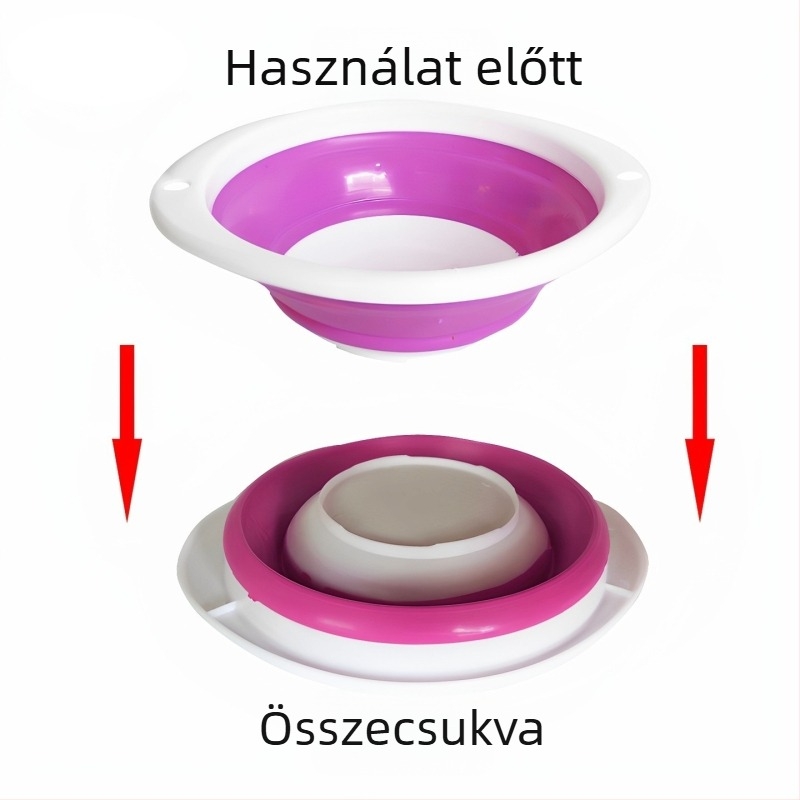 Összecsukható szilikon etető- és keverőtál, hordozható teleszkópos halászati mosómedence, nagy, közepes és kicsi méretekben.